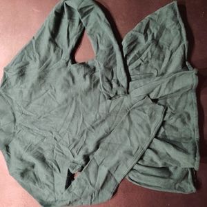 Green peplum sweater